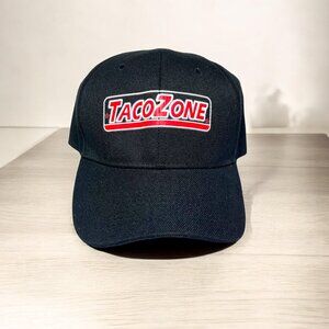 TacoZone Black Baseball Cap Hat Adjustable Strap